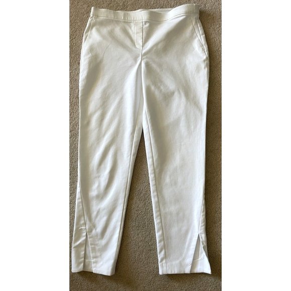 Vince Camuto Women's Size Small White Ankle Length Crop Pants Hem Slit - Picture 1 of 9